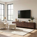 Delphine Walnut Burl Wood Effect 4 Door Large Storage TV Stand