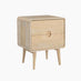 Denali 2 Drawer Rectangle White Oak Wood Bedside Table