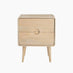 Denali 2 Drawer Rectangle White Oak Wood Bedside Table