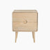 Denali 2 Drawer Rectangle White Oak Wood Bedside Table