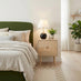 Denali 2 Drawer Rectangle White Oak Wood Bedside Table