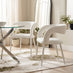2x Dotty Cream Velvet Dining Chairs