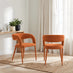 2x Dotty Rust Orange Velvet Dining Chairs