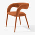 2x Dotty Rust Orange Velvet Dining Chairs