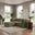 Drift Green Boucle Fabric 2 Seater Modular Chaise Sofa