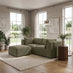 Drift Green Boucle Fabric 2 Seater Modular Chaise Sofa