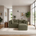 Drift Green Boucle Fabric 2 Seater Modular Chaise Sofa