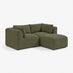 Drift Green Boucle Fabric 2 Seater Modular Chaise Sofa