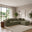 Drift Green Boucle Fabric 3 Seater Modular Chaise Sofa