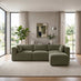 Drift Green Boucle Fabric 3 Seater Modular Chaise Sofa