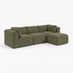 Drift Green Boucle Fabric 3 Seater Modular Chaise Sofa