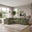 Drift Green Boucle Fabric 3 Seater Modular Corner Sofa