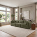 Drift Green Boucle Fabric 3 Seater Modular Sofa