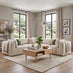 Drift Cream Boucle Fabric 4 Seater Modular Corner Sofa