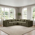 Drift Green Boucle Fabric 4 Seater Modular Corner Sofa