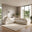 Drift Cream Boucle Fabric 5 Seater L-Shaped Modular Corner Sofa