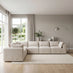 Drift Cream Boucle Fabric 5 Seater L-Shaped Modular Corner Sofa