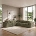 Drift Green Boucle Fabric 5 Seater L-Shaped Modular Corner Sofa