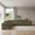 Drift Green Boucle Fabric 5 Seater L-Shaped Modular Corner Sofa