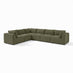 Drift Green Boucle Fabric 5 Seater L-Shaped Modular Corner Sofa