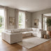 Drift Cream Boucle Fabric 5 Seater U-Shaped Modular Corner Sofa