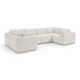Drift Cream Boucle Fabric 5 Seater U-Shaped Modular Corner Sofa