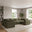 Drift Green Boucle Fabric 5 Seater U-Shaped Modular Corner Sofa
