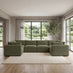 Drift Green Boucle Fabric 5 Seater U-Shaped Modular Corner Sofa