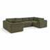 Drift Green Boucle Fabric 5 Seater U-Shaped Modular Corner Sofa