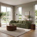 Drift Green Boucle Corner Section Armchair for Modular Sofa