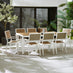 Dubai White & Wood Polywood 8 Seat Garden Dining Set