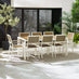 Dubai White & Wood Polywood 8 Seat Garden Dining Set