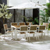 Dubai White & Wood Polywood 8 Seat Garden Dining Set