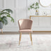 2x Danica Pink Velvet Dining Chairs Gold Legs