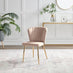 2x Danica Pink Velvet Dining Chairs Gold Legs