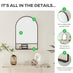 Dara Black Metal Arch Wall Mirror with Shelf