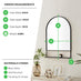 Dara Black Metal Arch Wall Mirror with Shelf