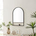 Dara Black Metal Arch Wall Mirror with Shelf
