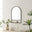 Dara Black Metal Arch Wall Mirror with Shelf