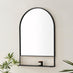 Dara Black Metal Arch Wall Mirror with Shelf