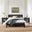 Declan Dark Grey Solid Pine Double Bed Frame