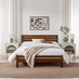 Declan Walnut Solid Pine Double Bed Frame