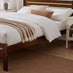 Declan Walnut Solid Pine Double Bed Frame