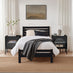 Declan Dark Grey Solid Pine Single Bed Frame