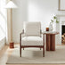 Delia Beige Fabric Mid Century Modern Accent Chair
