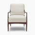 Delia Beige Fabric Mid Century Modern Accent Chair