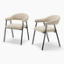 2x Delos Beige Fabric Dining Chairs