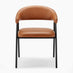 2x Delos Tan Faux Leather Fabric Dining Chairs