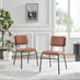Penrose Black Round Dining Table & 4 Tan Delta Chairs