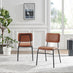 2x Delta Tan Faux Leather Dining Chairs